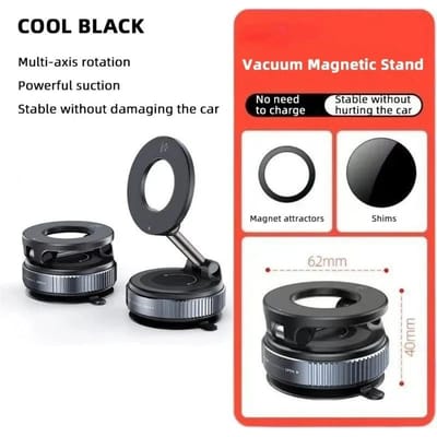 K007 Magnetische Autotelefoonhouder 360° Roterende Vacuüm Zuignap Universele Houder voor Navigatie Sterke Adsorptie zwart