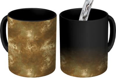 Magische Mok - Foto op Warmte Mokken - Koffiemok - Antiek - Metaallook - Goud - Magic Mok - Beker - 350 ML - Theemok