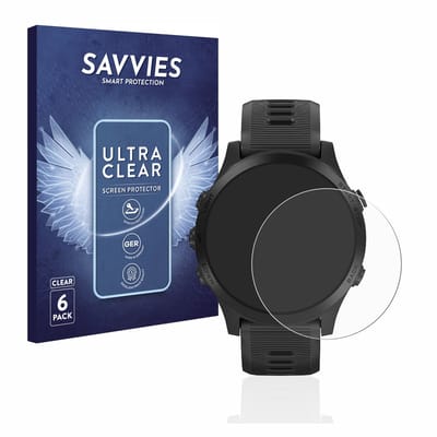 Savvies - Screenprotector voor Garmin Forerunner 945 - Folie Beschermfolie transparant 6 Stuks