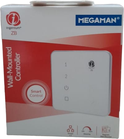 Megaman Smart ZIGBEE Wandschakelaar / Controller is een vervanging voor de conventionele aan/uit en dimmer schakelaars voor slimme besturingssystemen van diverse merken met ZIGBEE protocol .