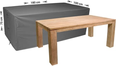 Raffles Covers Beschermhoes tuintafel - 180 x 100 H: 75 cm - D-RT180 - Waterdicht - Ademend - UV-bestendig - Elastisch rijgkoord - Beschermhoes tuinmeubelen