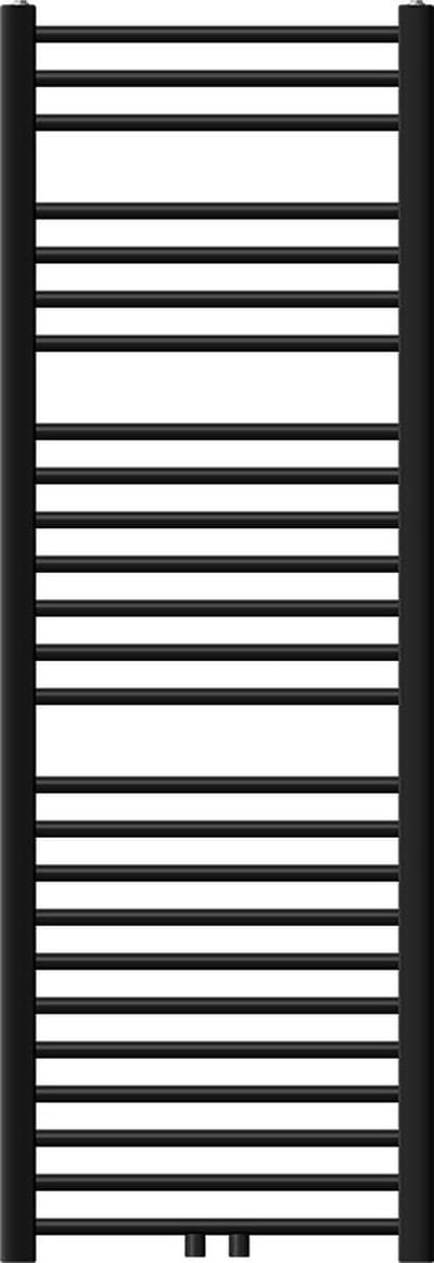 Badkamerradiator Sahara 500x1500 mm zwart mat recht met middenaansluiting LuxeBath