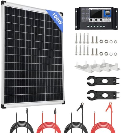 DailySupplies® Zonnepanelen Compleet Pakket - Plug & Play met Stekker - Zonnepaneel Plat Dak - 100W