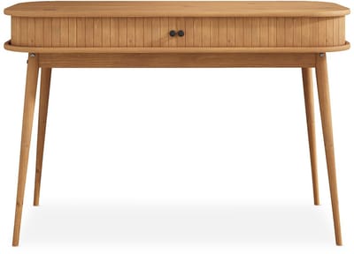 JARI-bureau met lamellenlook van massief hout – eikenkleuren
