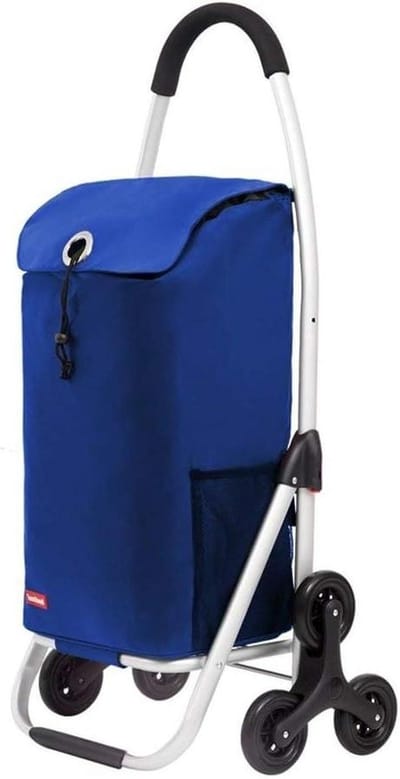 Opvouwbare Winkelwagen - Boodschappentrolley Bagagetrolley - Boodschappen Doen - Lichtgewicht Aluminium - 50L Tas - Blauw