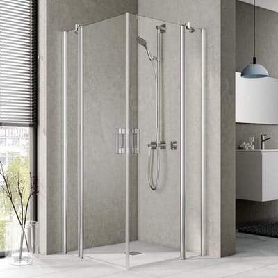 Kermi Pega corner entry swing door with fixed panel 90 x 200 cm , half left PEEPL09020VAK