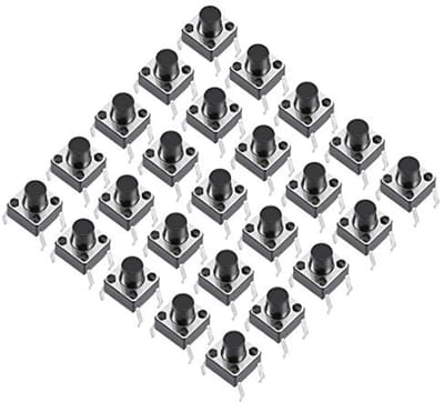 Mini-paneel Micro Schakelaar 6 x 6 x 7 mm - 25 Stuks Dip Push Button