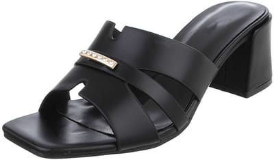 Dames muiltjes met blokhak en sierdetail Mt:36