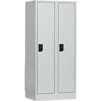 Schoollocker, compartimentbreedte 300 mm, veiligheidscilinderslot, 2 compartimenten, lichtgrijs/lichtgrijs