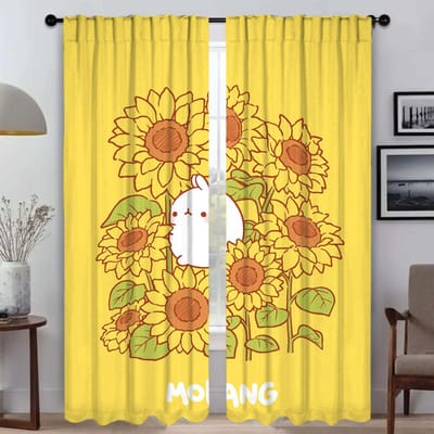 M-Molangs Verduisterend Gordijn voor Kamer 2 Panelen Anti-muggen Gordijnen Halloween Decoratie Jaloezieën Scheidingswand Tule voor Slaapkamer Kind W50xH70cmx2pcs-CL