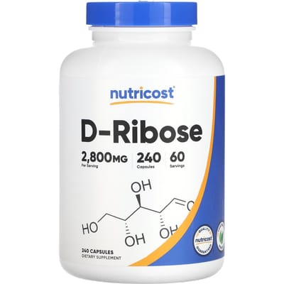 Nutricost, D-ribose, 2 800 mg, 240 gélules (700 mg par capsule)