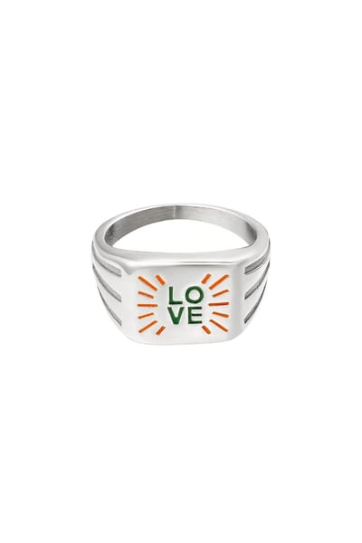 Stainless steel- ring -love expression- Silver -17-Moederdag cadeautje - cadeau voor haar - mama