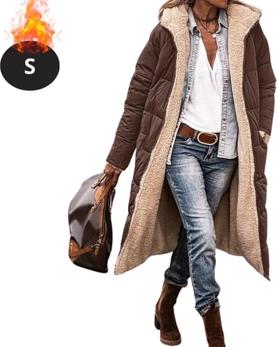 Livano Winterjas - Parka Dames Winterjas - Winter - Volwassen - Stijlvol - Lange Jas Dames - Mantel Vrouwen - Koffie - S