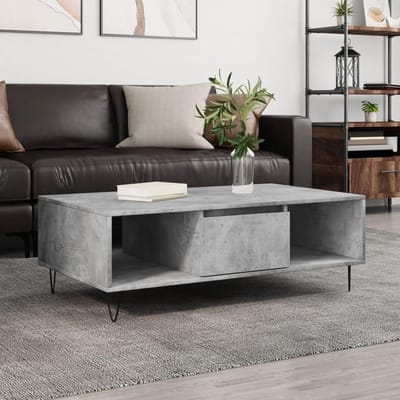 Salontafel Betonlook Hout 104x60cm - Bijzettafel voor Woonkamer
