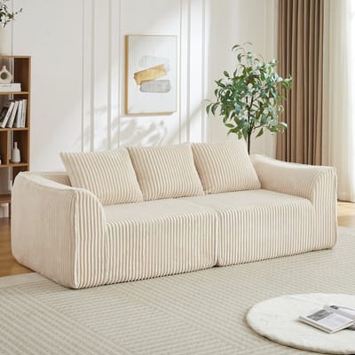 MODENUIT Sofa - Modulaire Zitbank - Verplaatsbare Elementen Met Kussens - Voor Woonkamer En Slaapkamer - Cord Beige