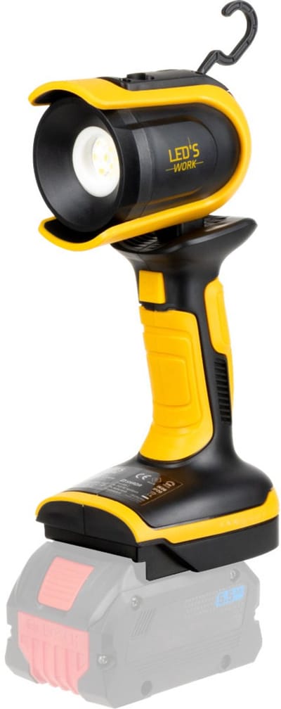 LED’S WORK Accu Werklamp – Compatibel met Makita Bosch Einhell Metabo – 5W 500lm 5000K Daglichtwit – 18V Traploos Dimbaar – Slagvast IK08 IP20