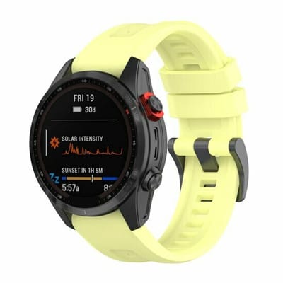 By Qubix - Geschikt voor Garmin bandje - 22mm Quickfit - Siliconen sportbandje - Geel - Geschikt voor Garmin Instinct 3 / Instinct E - 45mm