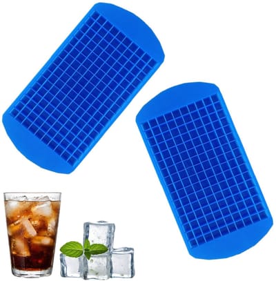 2 stuks mini-ijsblokjesvormpjes - koelkastijsblokjesvormpjes - ijsblokjesvormpjes van voedingskwaliteit - geschikt voor het maken van feestdrankjes, sap, melk en dagelijks gebruik - blauw