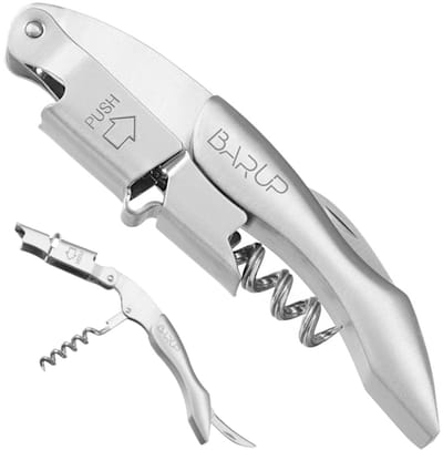 BarUp Kelnermes rvs 18/0 – drie-in-een kurkentrekker, foliesnijder, flesopener – 12 cm – horeca