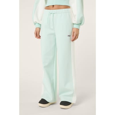 FILA Lecore Wide Contrast Panel Scuba Track Pants Soothing Sea-eg Maat: XS | Joggingbroeken Outlet | Dames | Wit