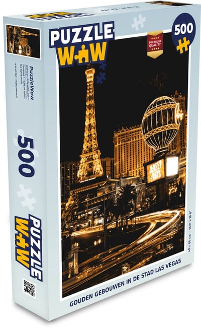 Puzzel Goud - Eiffeltoren - Las Vegas - Legpuzzel - Puzzel 500 stukjes
