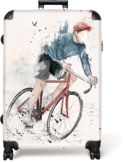 NoBoringSuitcases.com® - Koffer groot - Reiskoffer lichtgewicht - Fietsen - Verf - Sport - Rood - Rolkoffer met 4 wielen - Grote trolley XL - 98 liter bagage