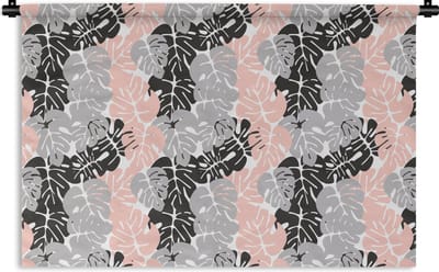 Wandkleed - Wanddoek - Monstera - Pastel - Patronen - Bladeren - 180x120 cm - Wandtapijt