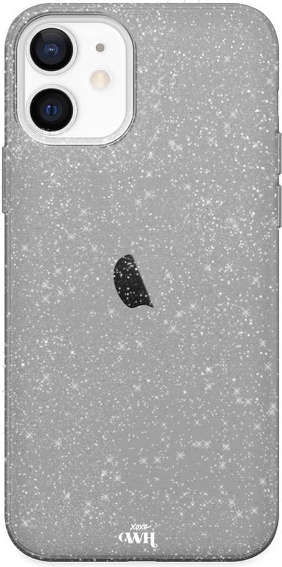 xoxo Wildhearts siliconen glitter hoesje - Sparkle Away Black - Siliconen hoesje geschikt voor iPhone 11 - Shockproof case met glitters - Glitter hoesje zwart