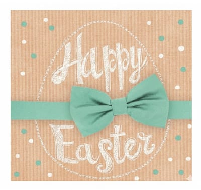 Ambiente Paas thema servetten - 20x - Happy Easter print - 33 x 33 cm - Pasen - feestservetten - Paasontbijt tafeldecoratie