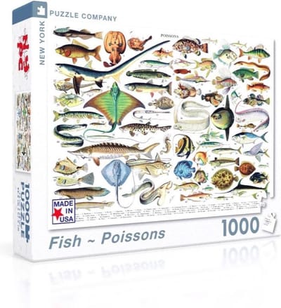 New York Puzzle Company - Vintage Images Fish ~ Poissons - 1000 stukjes puzzel