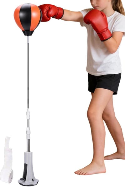 Staande Bokszak - Reflex Bal - Fitness Training - Zuignap Stabiliteit - 100-150 cm - Zwart