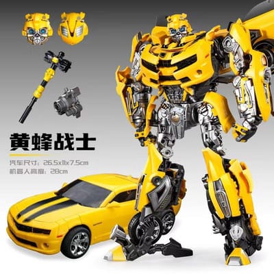 31CM Transformation Optimus Prime Robot Voiture Jouets Camion Tête Armes Métalliques Costume Or Noir Autobots Figurine d'Action Modèle Jouets Cadeau