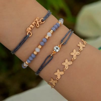 Sorprese Armband - Shine - Goudkleurig - Armband Dames - 4-Delige Armbanden - Cadeau - Model T