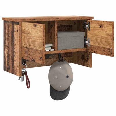 vidaXL - Wandgemonteerde - kapstok - Muurmontage - Oudhout - 50 - x - 20 - x - 30 - cm