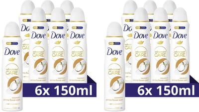 Dove Advanced Care Coconut & Jasmine Anti-Transpirant - Deodorant Spray - 12 x 150 ml - Voordeelverpakking