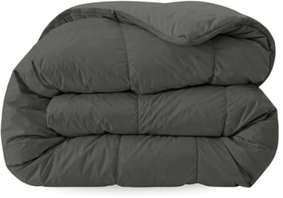 Zelesta Comfort Uni Dekbed zonder overtrek - Wasbaar Hoesloos dekbed - Met vaste overtrek - 2 in 1 - Antraciet - 140x200cm