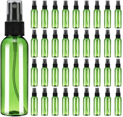 Dailygoods - QUARKZMAN 100 stuks spuitflessen, 60 ml, herbruikbare heldere lege mist, plastic mini-reisflessen, kleine navulbare vloeistofcontainers voor huishoudelijk gebruik, blauw-zwart