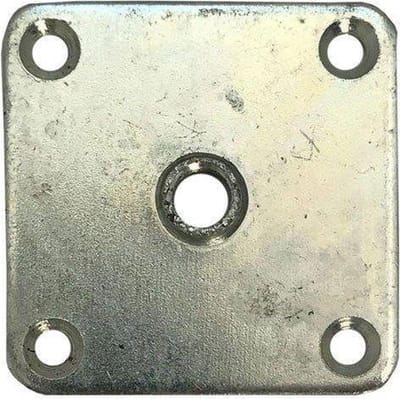 FLE - Stalen bevestigingsplaat verzinkt vierkant 5,7 bij 5,7 cm en hoogte 0,4 cm (M10) - 4 stuks