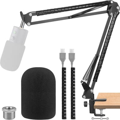 Dailygoody - Microfoon Boom Arm - Microfoonstandaard met Popfilter - Geschikt voor Uitzending en Opname - Inclusief Foam Windscherm - Ideaal voor Podc