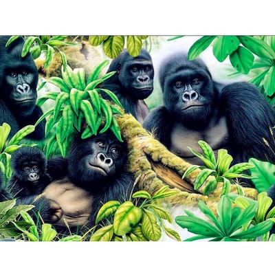Dieren Gorilla Familie 5D DIY Diamant Borduurwerk Diamant Schilderij Kruissteek Woondecoratie 20X30CM