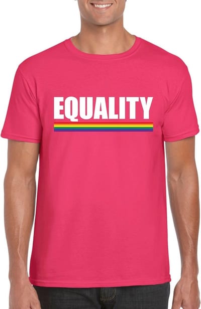 Gay Pride t-shirt roze Equality heren - LGBT/ Homo shirts S