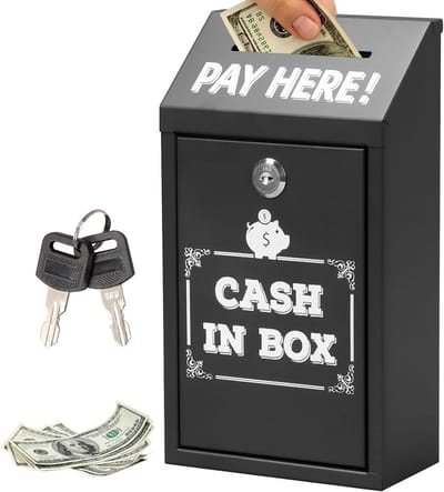 Metalen Geldcassette - Spaarpot met slot - Veilig Geld Bewaren - Wandmontage Mogelijk - 145 x 75 x 26 cm