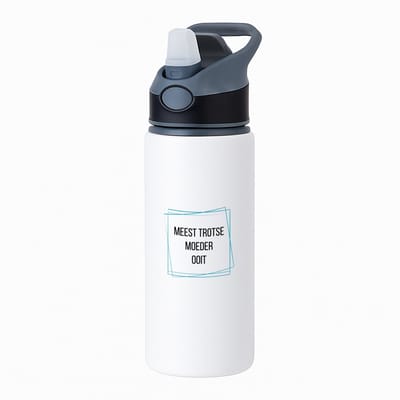 Hacebo® - meest trotse moeder ooit waterfles met rietje zwart - Mama - trotse moeder - Moeder cadeautjes - moederdag - verjaardagscadeau - verjaardag - cadeau - geschenk - kado - gift - moeder artikelen - water fles - 650ML