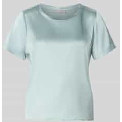Blouseshirt van satijn met ronde hals
