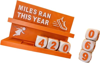 Kilometerstand Tracker - Stappenteller Doel - Fitness Motivatie - 3D Geprint Ontwerp - 101 x 76 cm - Cyaan