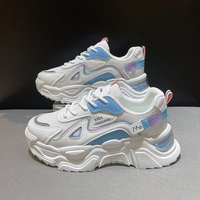Koreaanse Versie van Daddy Shoes Dames Herfst Nieuwe Sport Casual Schoenen Dikke Zool Student Casual Trendy Schoenen 40 white