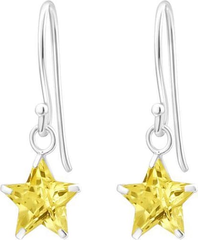 Montebello Oorbellen Ada Yellow - 925 Zilver E-Coating - Ster - 8mm - 23mm