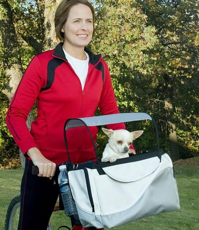 RFWR® Fietsmand voor Honden en Katten - Licht Nylon, Afneembare Drager en Zonnescherm