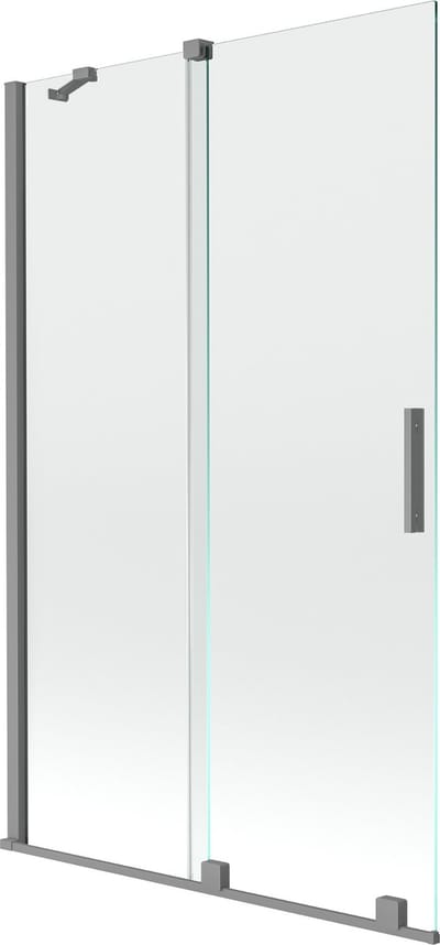 Mexen Velar tweedelige verschuifbare badwand 110 x 150 , transparant, kanonmetaal - 896-110-000-01-95
