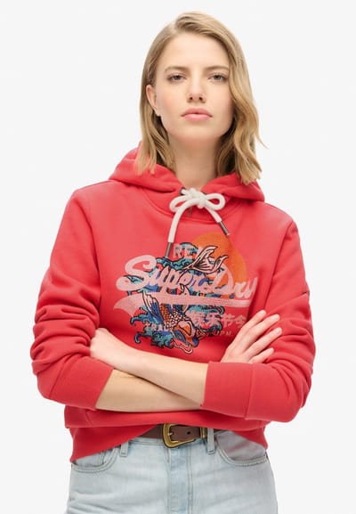 Superdry - Tokyo hoodie met Vintage logo en grafische print - Dames - Hoodies